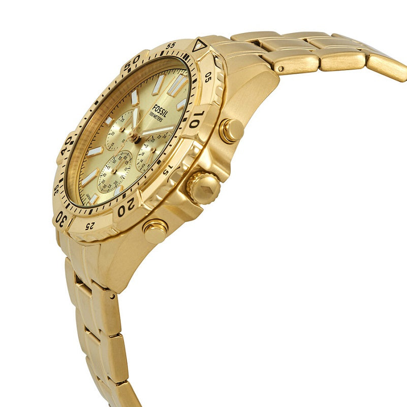 Fossil Garrett Chronograph Gold Dial Gold Steel Strap Watch for Men - FS5772 Buy Now By Fossil
