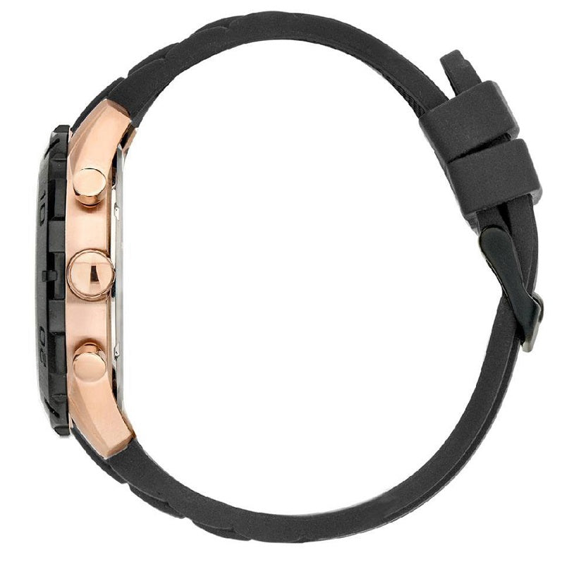 Guess Caliber Chronograph Black Dial Black Rubber Strap Watch for Men - W0864G2 Buy Now By Guess