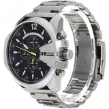 Diesel Mega Chief Chronograph Blue Dial Silver Steel Strap Watch For Men - DZ4465 Buy Now By Diesel