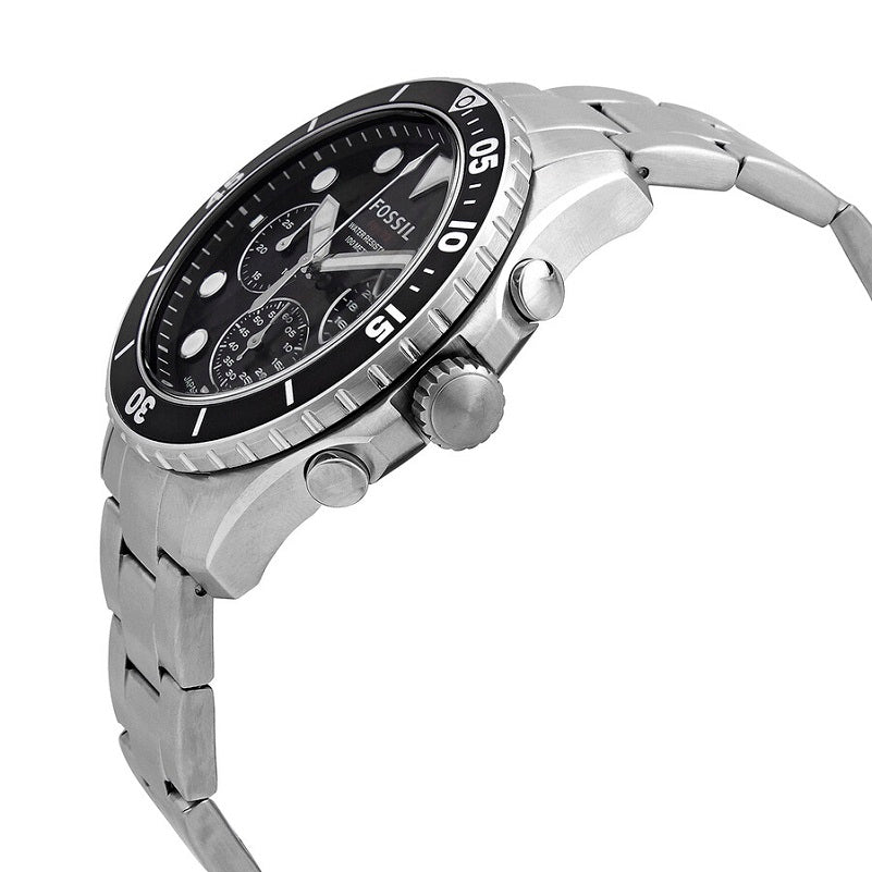 Fossil FB-03 Chronograph Black Dial Silver Steel Strap Watch for Men - FS5725 Buy Now By Fossil