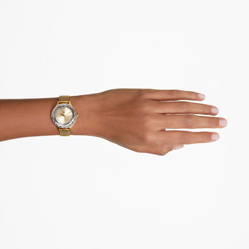 Swarovski Octea Nova Analog Gold Dial Gold Mesh Strap Watch for Women - 5649993 Buy Now By Swarovski