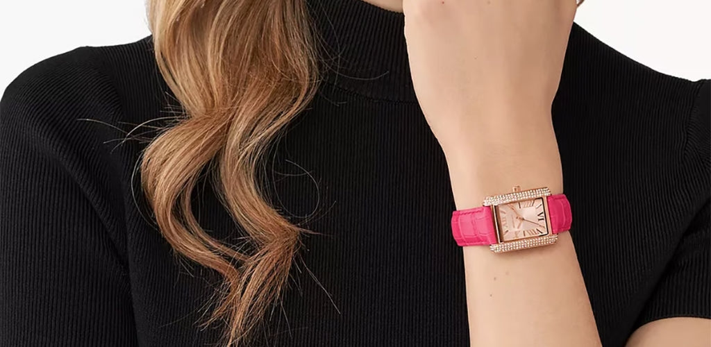 Michael Kors Emery Quartz Diamonds Rose Gold Dial Pink Leather Strap Watch For Women - MK2984 Buy Now By Michael Kors