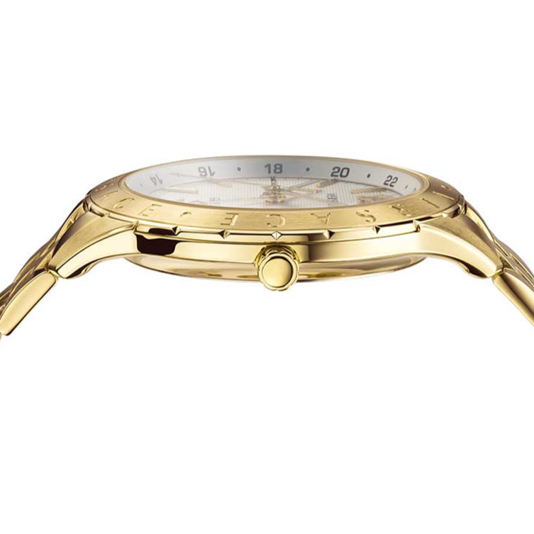 Versace Univers Quartz White Dial Gold Steel Strap Watch for Men - VEBK00518 Buy Now By Versace