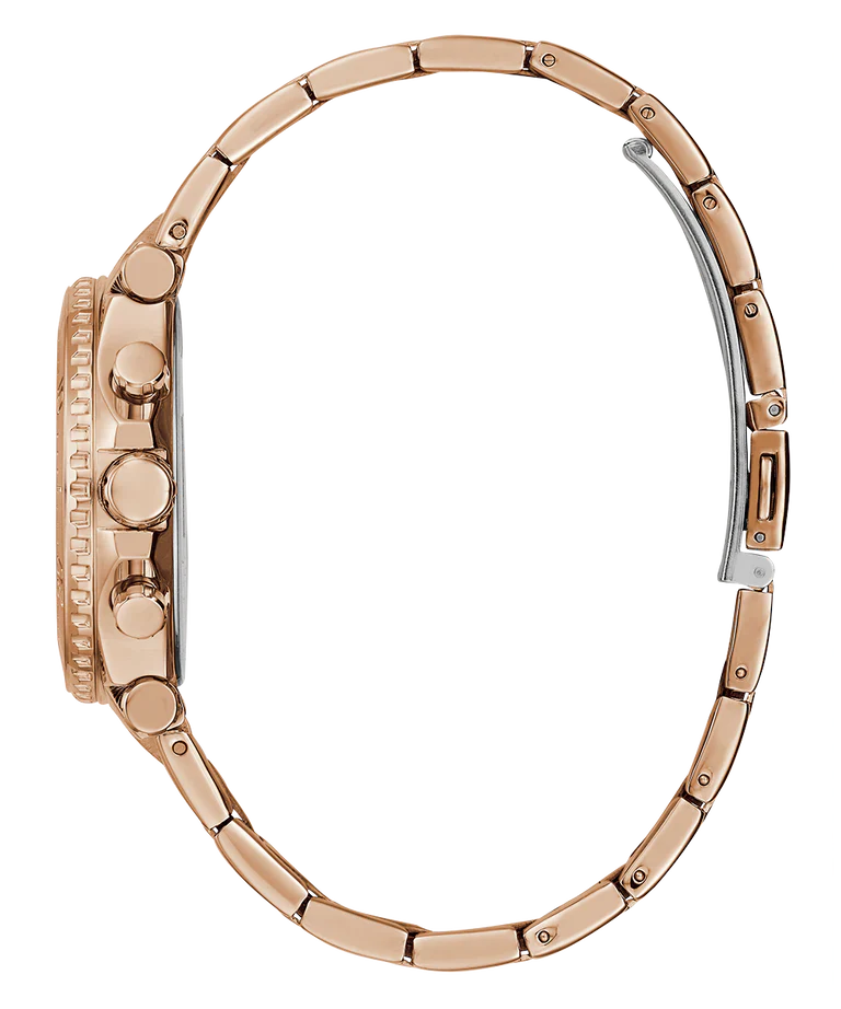 Guess Cosmic Chronograph Rose Gold Dial Rose Gold Steel Strap Watch for Women - GW0465L2 Buy Now By Guess