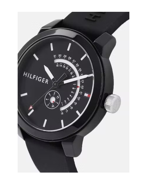 Tommy Hilfiger Denim Quartz Black Dial Black Rubber Strap Watch for Men - 1791483 Buy Now By Tommy Hilfiger