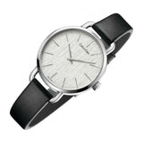 Calvin Klein Even Silver Black Leather Strap Watch for Women - K7B231C6 Buy Now By Calvin Klein