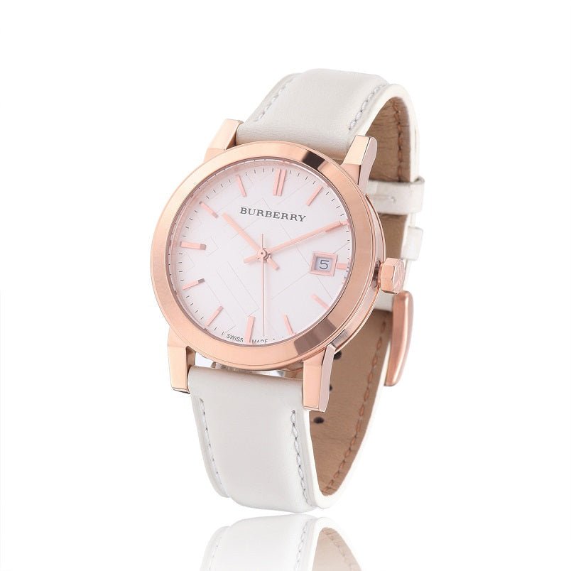 Burberry The City White Dial White Leather Strap Watch for Women - BU9108 Buy Now By Burberry