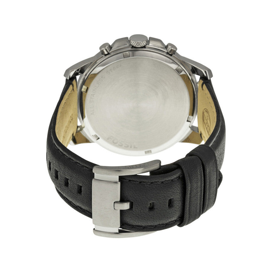 Fossil Grant Chronograph Blue Dial Black Leather Strap Watch for Men - FS4990 Buy Now By Fossil