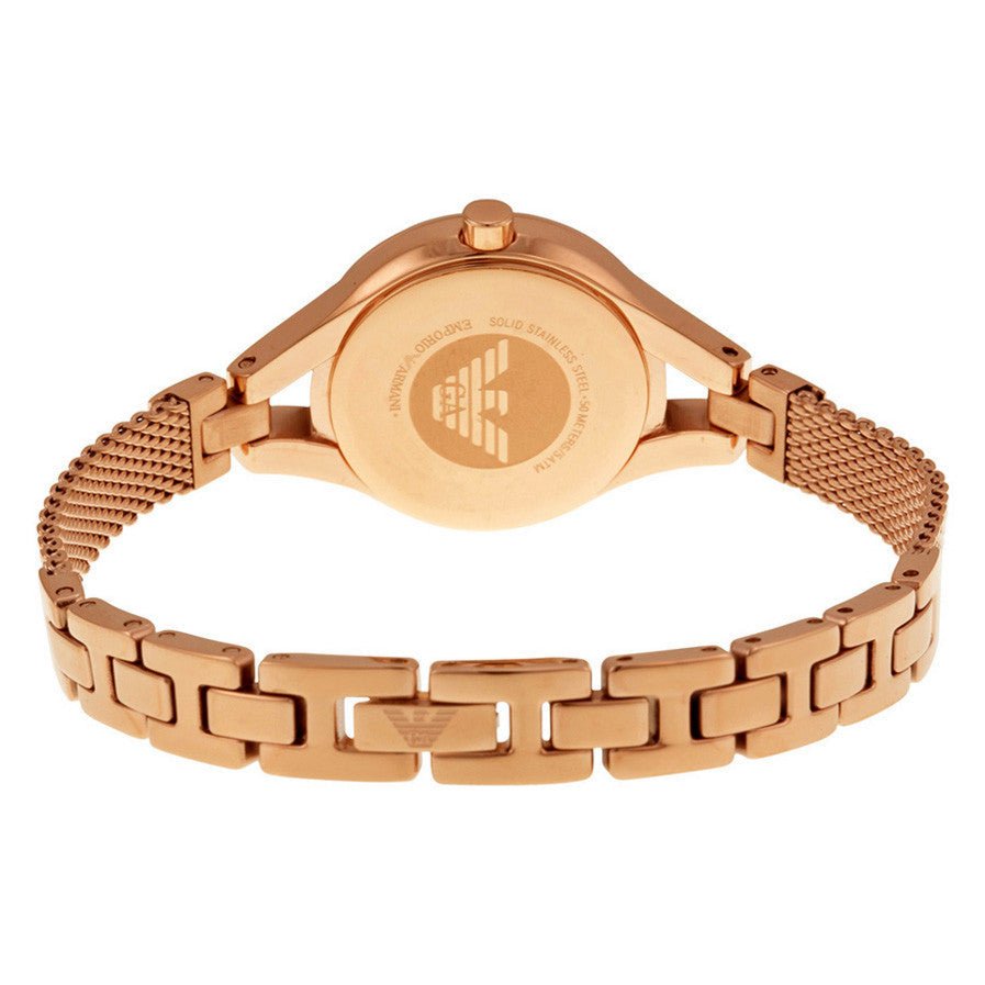 Emporio Armani Chiara Analog White Dial Rose Gold Steel Strap Watch For Women - AR7329 Buy Now By Emporio Armani