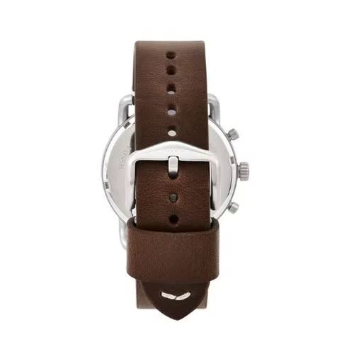 Fossil The Commuter White Dial Brown Leather Strap Watch for Men - FS5402 Buy Now By Fossil
