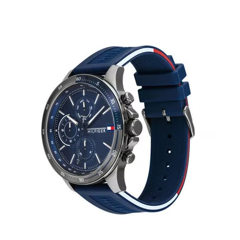 Tommy Hilfiger Bank Blue Dial Blue Rubber Strap Watch for Men - 1791721 Buy Now By Tommy Hilfiger