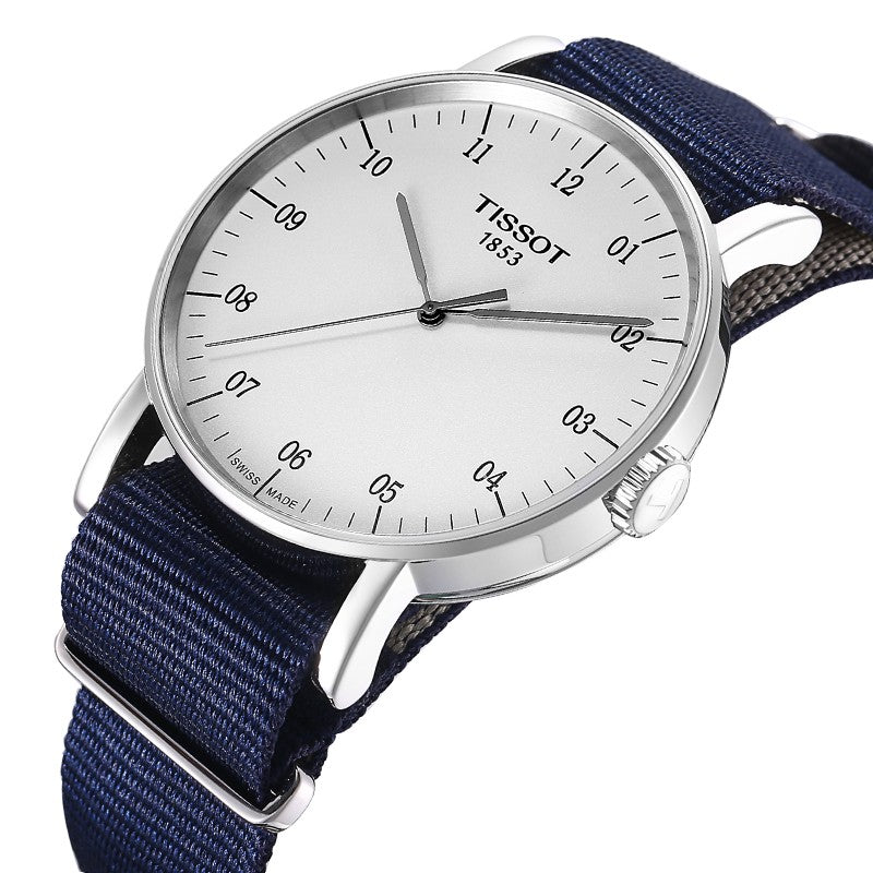 Tissot T Classic Everytime Large White Dial Blue NATO Strap Watch For Men - T109.610.17.037.00 Buy Now By Tissot