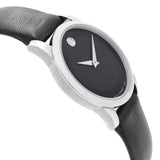 Movado Museum Classic Black Dial Black Leather Strap Watch For Women - 0606503 Buy Now By Movado