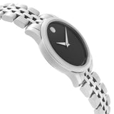Movado Museum Classic Black Dial Silver Steel Strap Watch For Women - 0606505 Buy Now By Movado