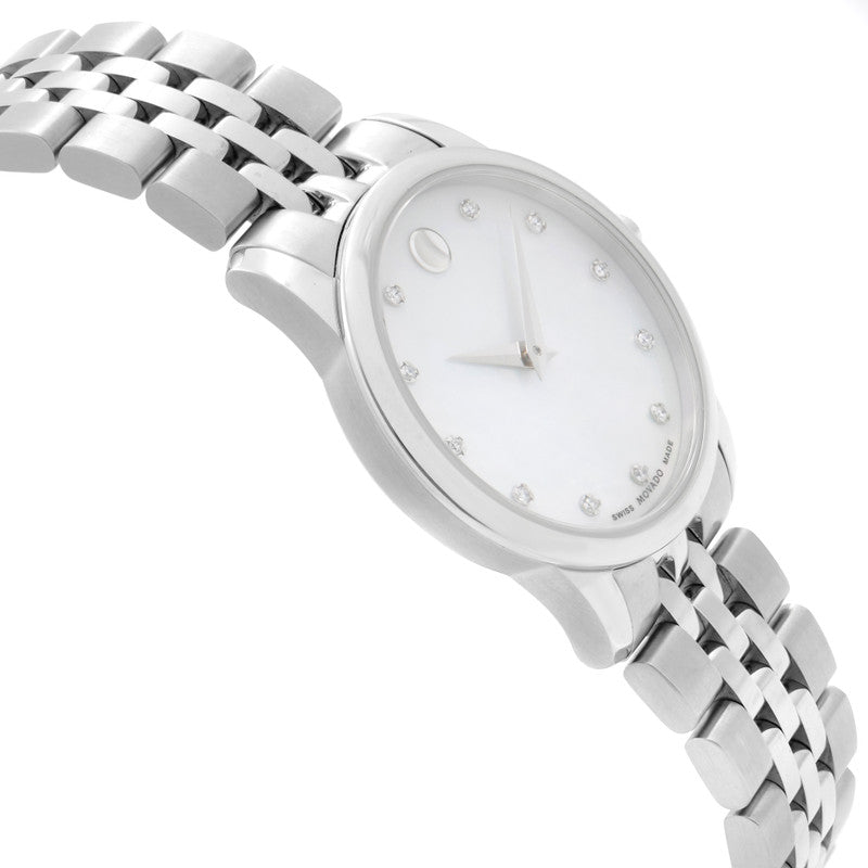Movado Museum Classic Mother of Pearl Dial Silver Steel Strap Watch For Women - 0606612 Buy Now By Movado