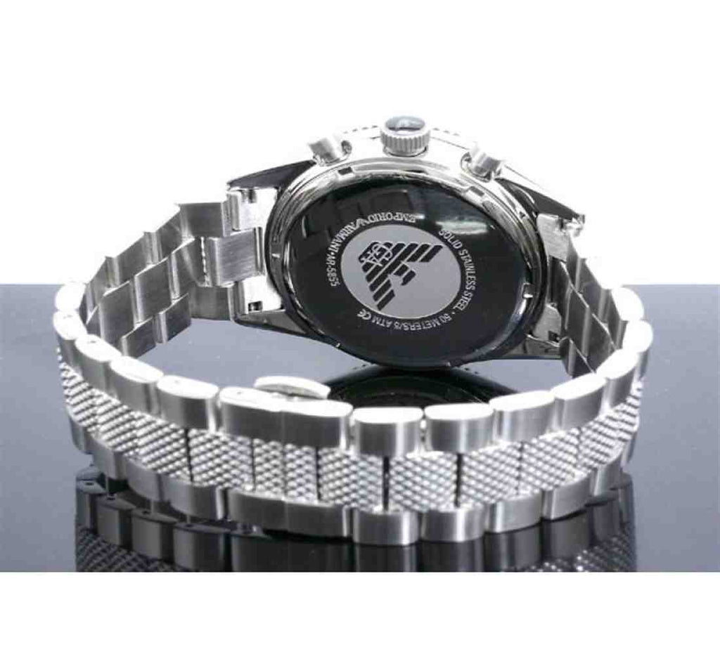 Emporio Armani Chronograph Black Dial Silver Stainless Steel Watch For Men - AR5855 Buy Now By Emporio Armani