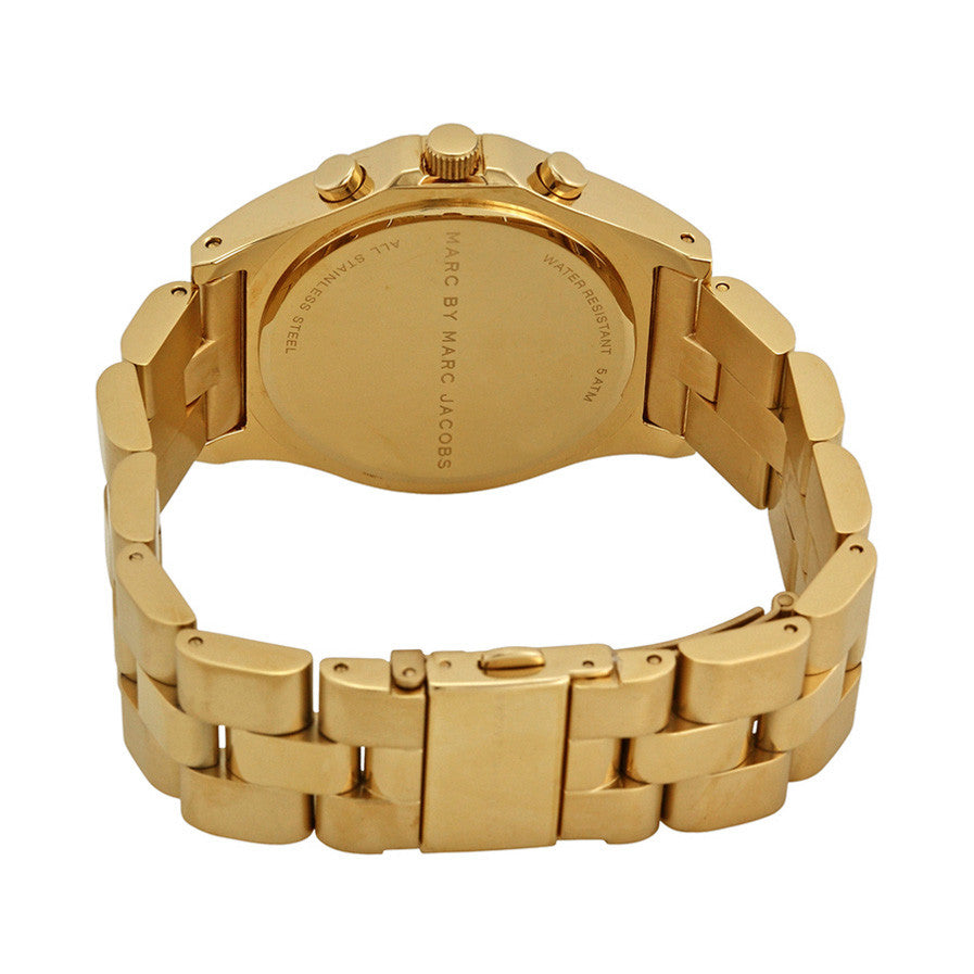 Marc Jacobs Blade Chronograph Gold Dial Gold Steel Strap Watch for Women - MBM3101 Buy Now By Marc Jacobs