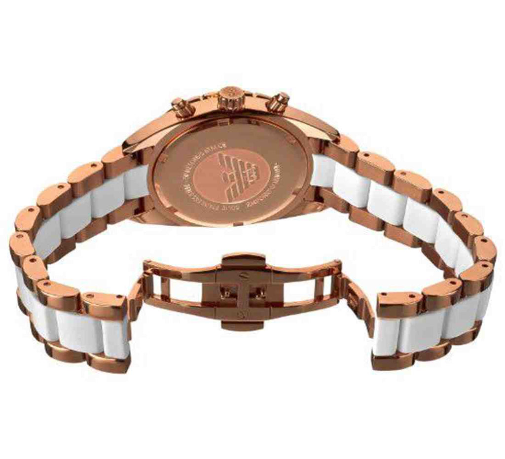 Emporio Armani Sportivo White Dial Rose Gold & White Steel Strap Watch For Women - AR5942 Buy Now By Emporio Armani