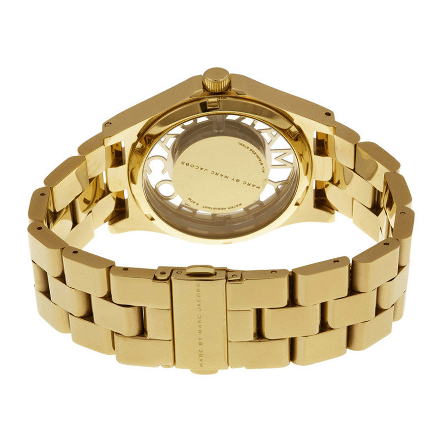Marc Jacobs Henry Transparent Gold Dial Gold Steel Strap Watch for Women - MBM3206 Buy Now By Marc Jacobs