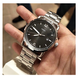 Fossil The Commuter Black Dial Silver Steel Strap Watch for Men - FS5391 Buy Now By Fossil