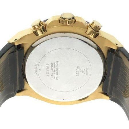 Guess Poseidon Chronograph Black Dial Black Silicone Strap Watch For Men - GW0425G1 Buy Now By Guess