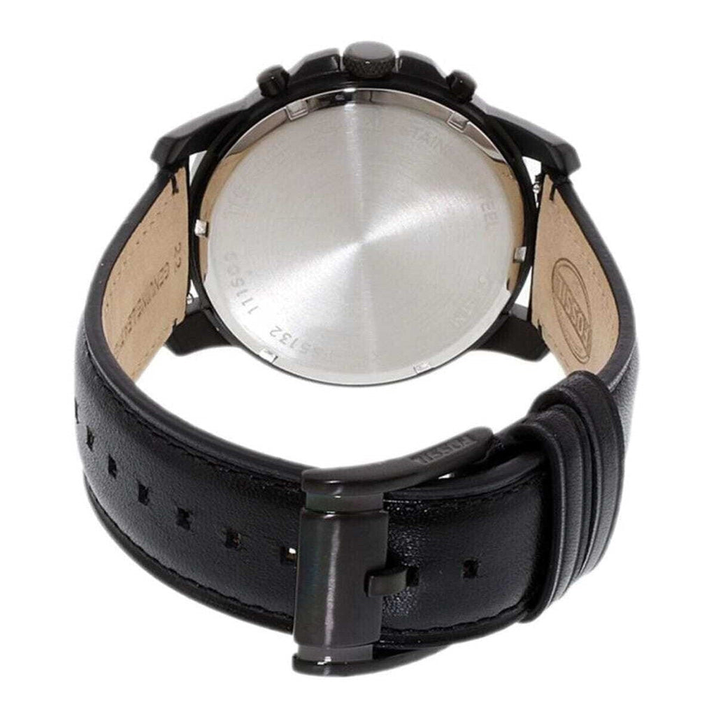 Fossil Grant Chronograph Black Dial Black Leather Strap Watch for Men - FS5132 Buy Now By Fossil