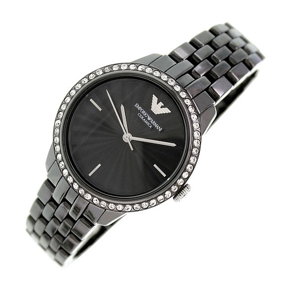 Emporio Armani Ceramica Crystals Black Dial Black Ceramic Strap Watch For Women - AR1478 Buy Now By Emporio Armani