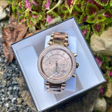 Michael Kors Parker Chronograph Rose Gold Dial Two Tone Steel Strap Watch For Women - MK6832 Buy Now By Michael Kors