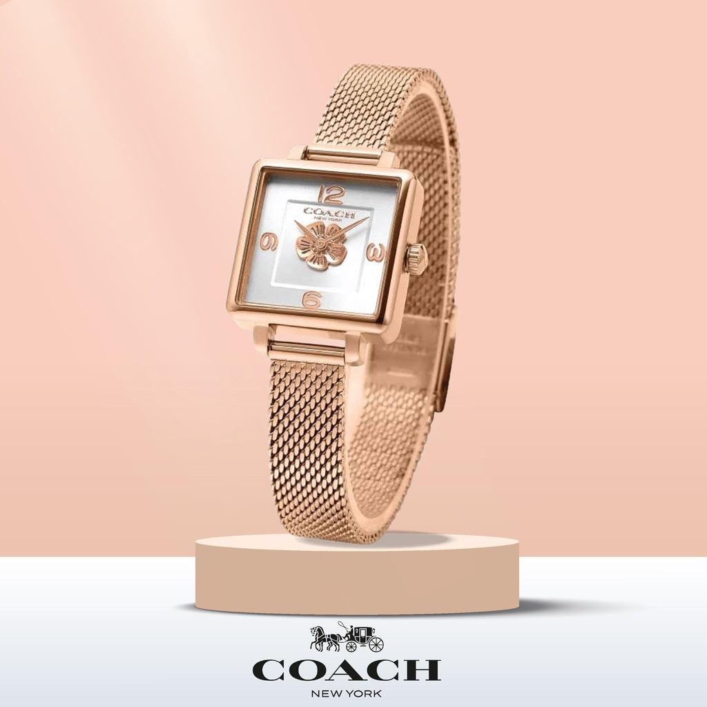 Coach Cass White Dial Rose Gold Mesh Bracelet Watch for Women - 14503698 Buy Now By Coach