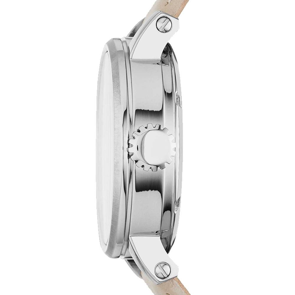 Fossil Boyfriend Automatic Skeleton Silver Dial White Leather Strap Watch for Women - ME3069 Buy Now By Fossil