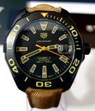 Tag Heuer Aquaracer 300 Calibre 5 Automatic Black Dial Brown Nylon Strap Watch for Men - WAY208C.FC6383 Buy Now By Tag Heuer