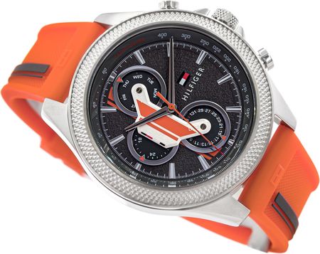 Tommy Hilfiger Clark Chronograph Grey Dial Orange Rubber Strap Watch For Men - 1792084 Buy Now By Tommy Hilfiger
