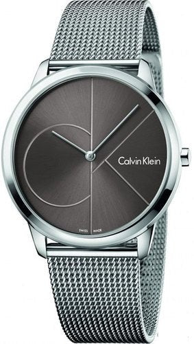 Calvin Klein Minimal Black Dial Silver Mesh Bracelet Watch for Men - K3M21123 Buy Now By Calvin Klein