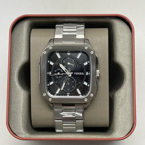 Fossil Inscription Multifunction Black Dial Silver Steel Strap Watch for Men - BQ2655 Buy Now By Fossil