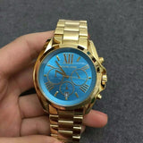 Michael Kors Bradshaw Chronograph Blue Dial Gold Steel Strap Watch For Women - MK5975 Buy Now By Michael Kors