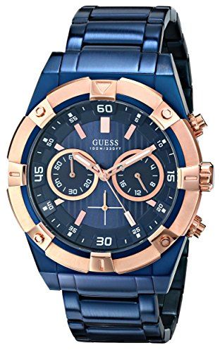 Guess Jolt Analog Blue Dial Blue Steel Strap Watch for Men - W0377G4 Buy Now By Guess