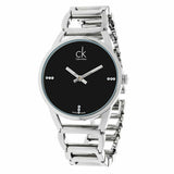 Calvin Klein Stately Black Dial Silver Steel Strap Watch for Women - K3G2312S Buy Now By Calvin Klein