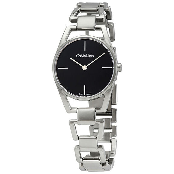 Calvin Klein Dainty Black Dial Silver Steel Strap Watch for Women - K7L23141 Buy Now By Calvin Klein