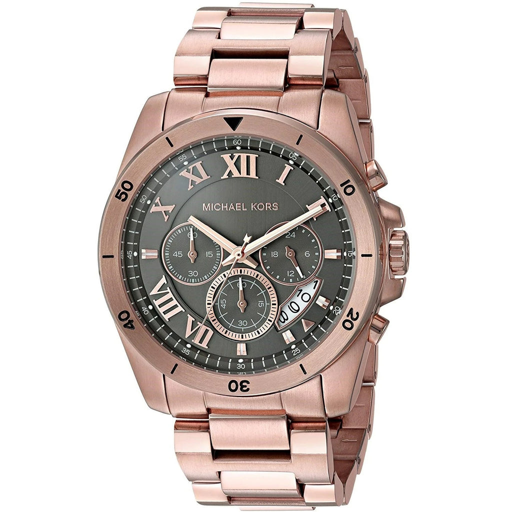 Michael Kors Brecken Chronograph Analog Black Dial Rose Gold Steel Strap Watch For Women - MK8563 Buy Now By Michael Kors