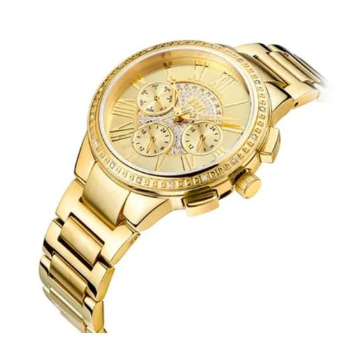 Guess Analog Chronograph Gold Dial Gold Steel Strap Watch for Men - W0075G5 Buy Now By Guess