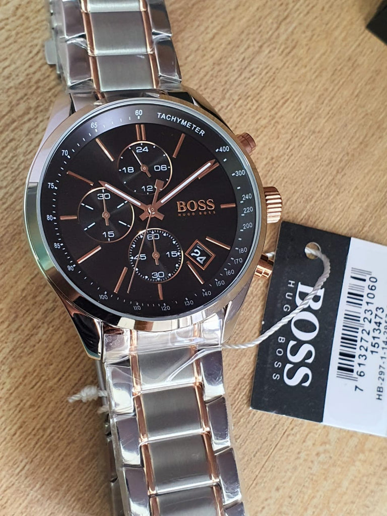 Hugo Boss Grand Prix Black Dial Silver Steel Strap Watch for Men - 1513477 Buy Now By Hugo Boss