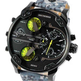 Diesel Big Daddy Chronograph Black Dial Black Leather Strap Watch For Men - DZ7311 Buy Now By Diesel