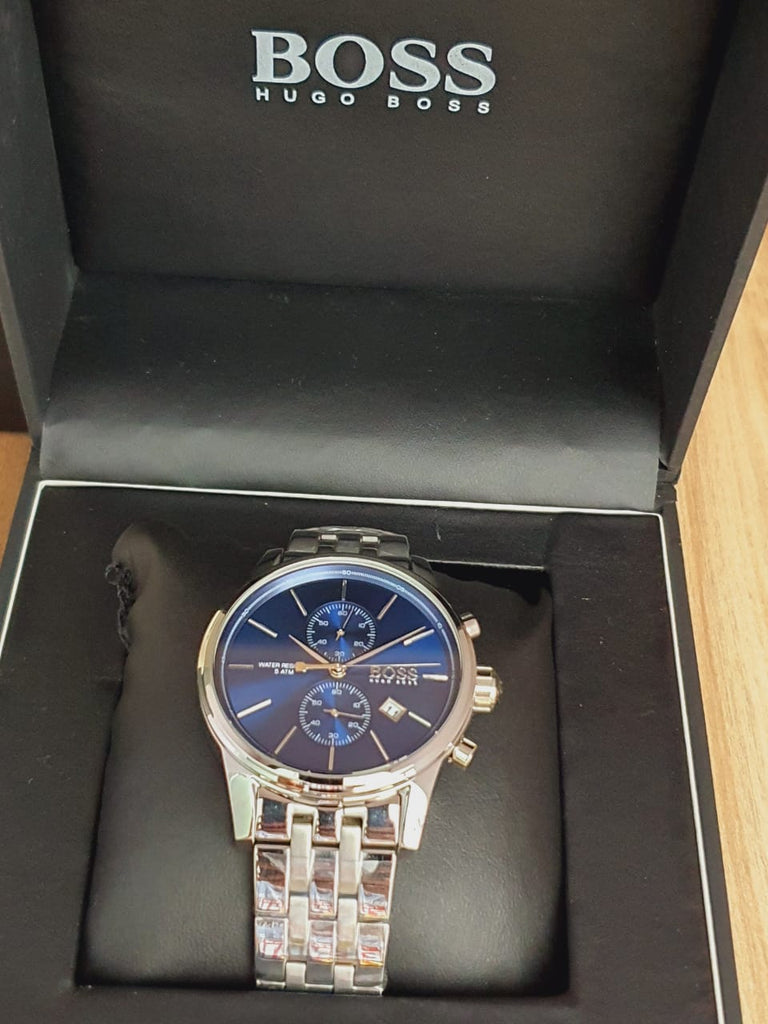 Hugo Boss Jet Blue Dial Silver Steel Strap Watch for Men - 1513384 Buy Now By Hugo Boss