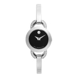 Movado Rondiro Diamonds Black Dial Silver Steel Strap Watch For Women - 0606798 Buy Now By Movado