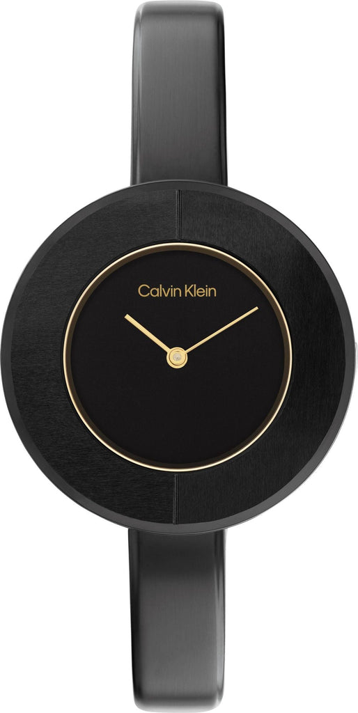 Calvin Klein Chic Black Dial Black Leather Strap Watch for Women - K7N23CB1 Buy Now By Calvin Klein