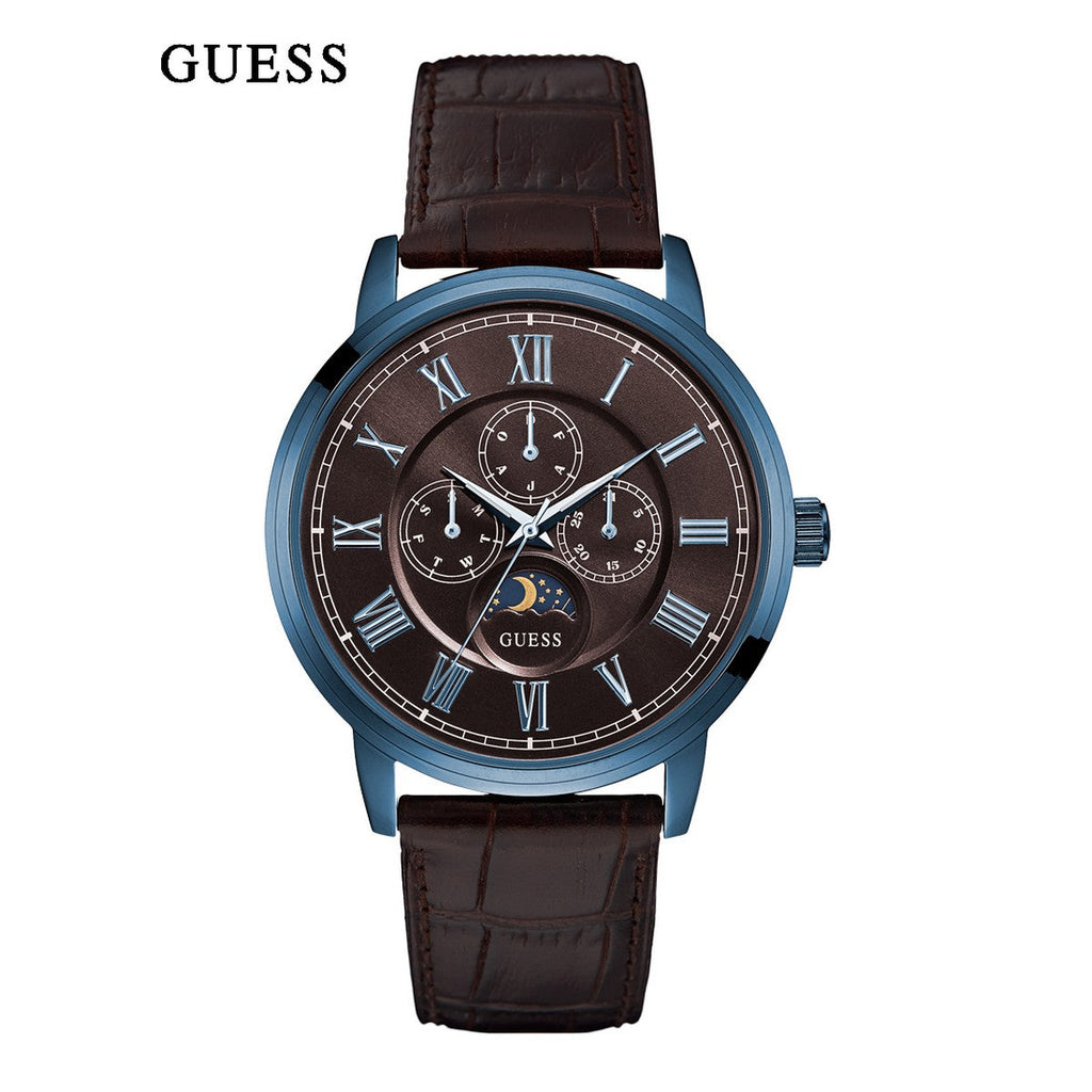 Guess Delancy Analog Brown Dial Brown Leather Strap Watch For Men - W0870G3 Buy Now By Guess