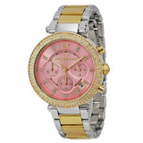 Michael Kors Parker Pink Dial Two Tone Steel Strap Watch for Women - MK6140 Buy Now By Michael Kors