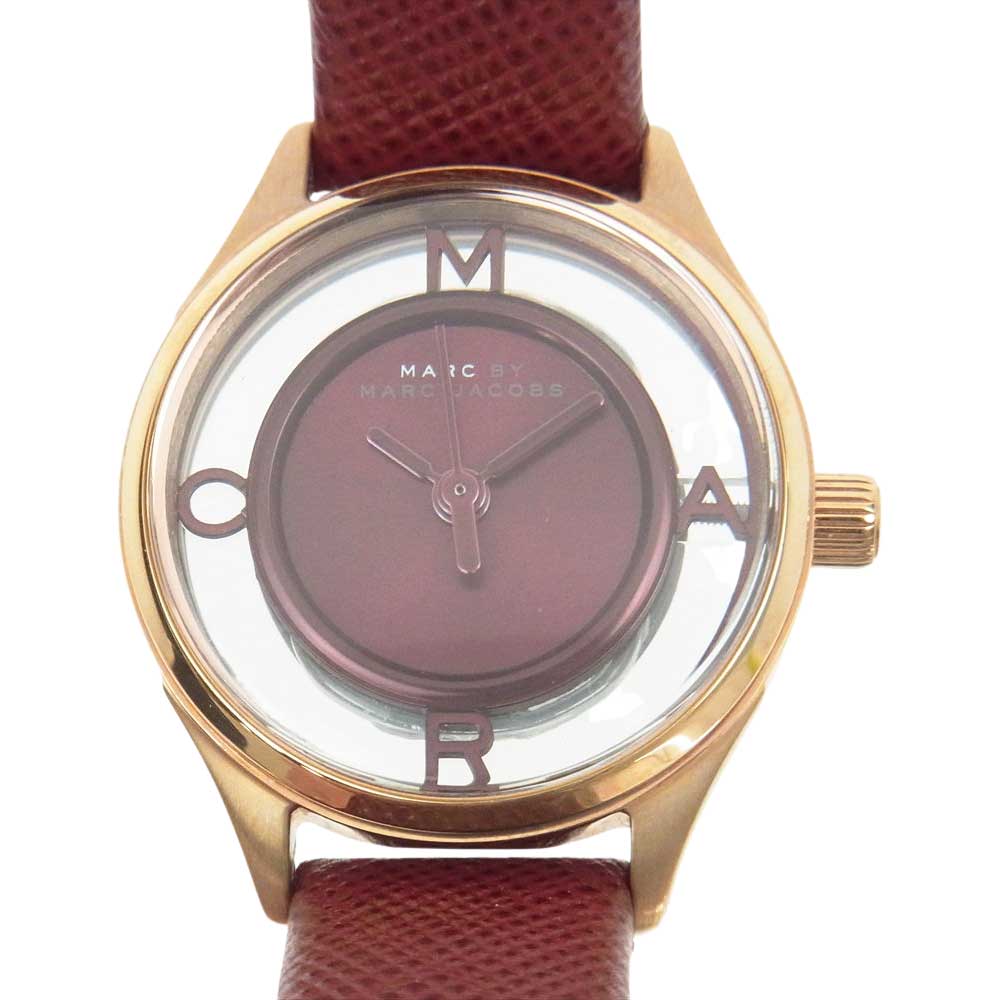 Marc Jacobs Tether Transparent Red Dial Red Leather Strap Watch for Women - MBM1377 Buy Now By Marc Jacobs