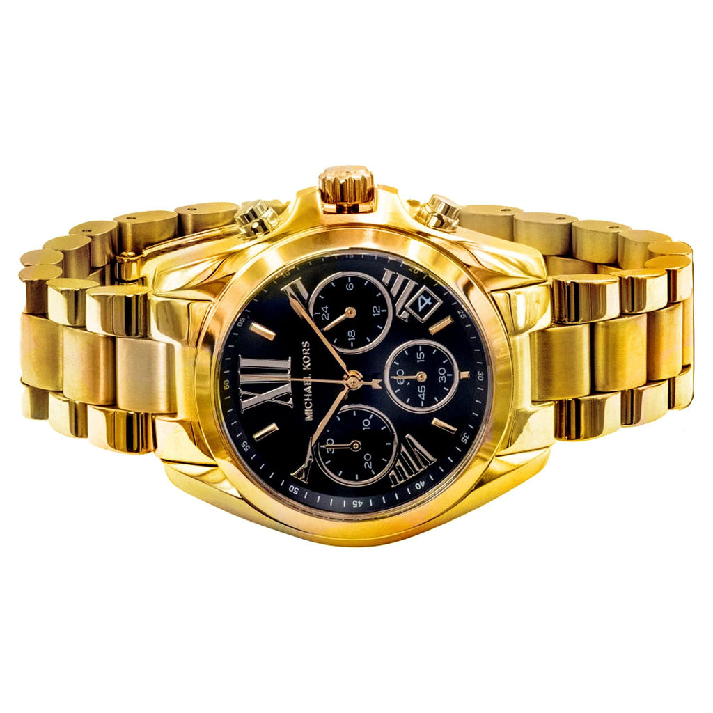 Michael Kors Bradshaw Chronograph Black Dial Gold Steel Strap Watch For Women - MK6959 Buy Now By Michael Kors
