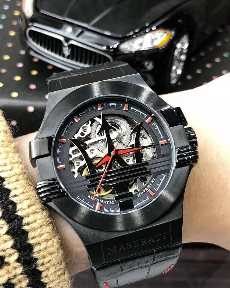 Maserati Potenza Automatic Black Dial Black Leather Strap Watch For Men - R8821108008 Buy Now By Maserati